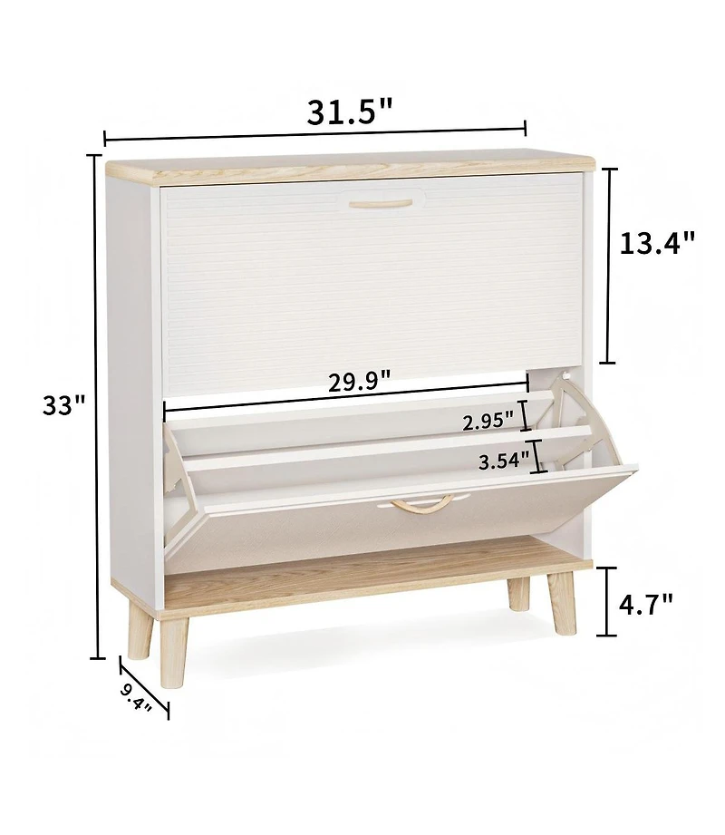 Boyel Living Shoes Storage Cabinet for Entryway Slim Freestanding Shoe Organizer