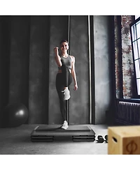 Philosophy Gym Aerobic Exercise Adjustable Step Platform, Health Club Size, with 4 Risers - Gray