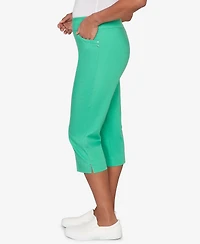 Alfred Dunner Women's Resort Living Smooth Waist Easy Pull- On Capri Pants