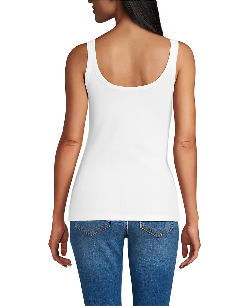 Lands' End Women's Micro Rib Go-To Layering Tank Tees