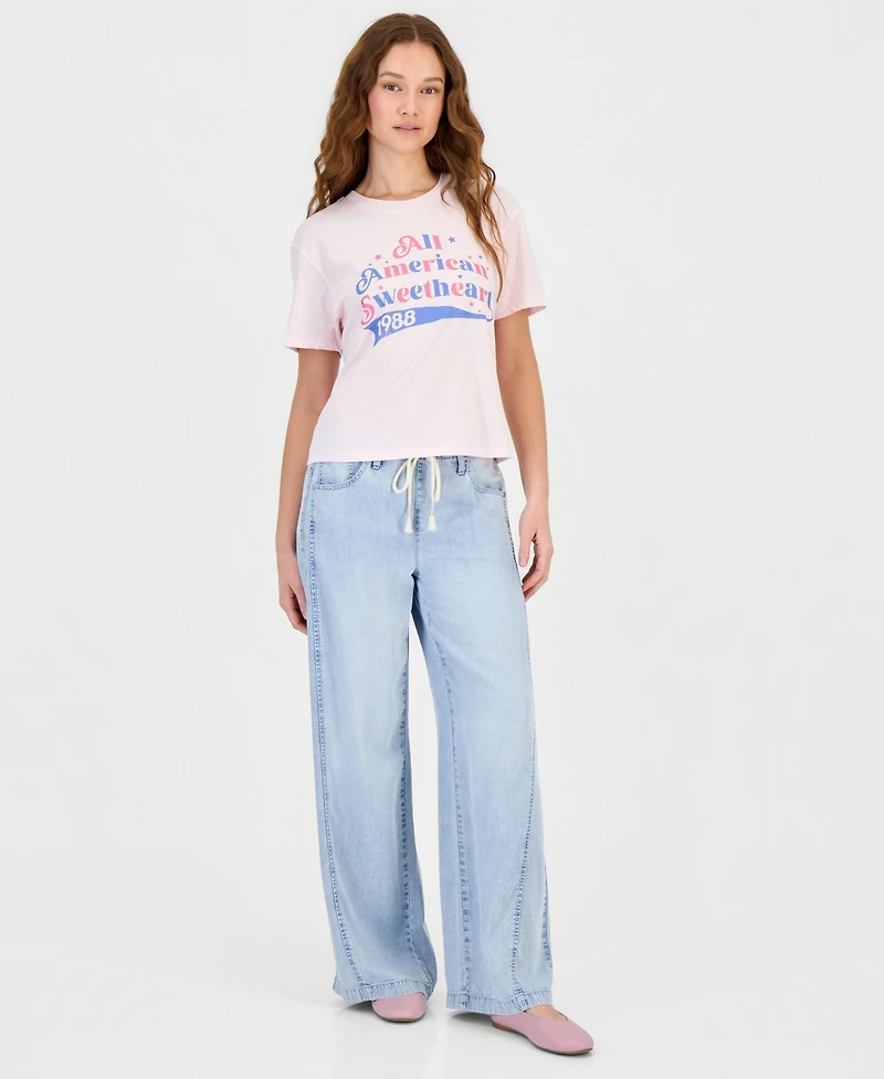 Rebellious One Juniors' American Sweetheart Graphic Print T-Shirt