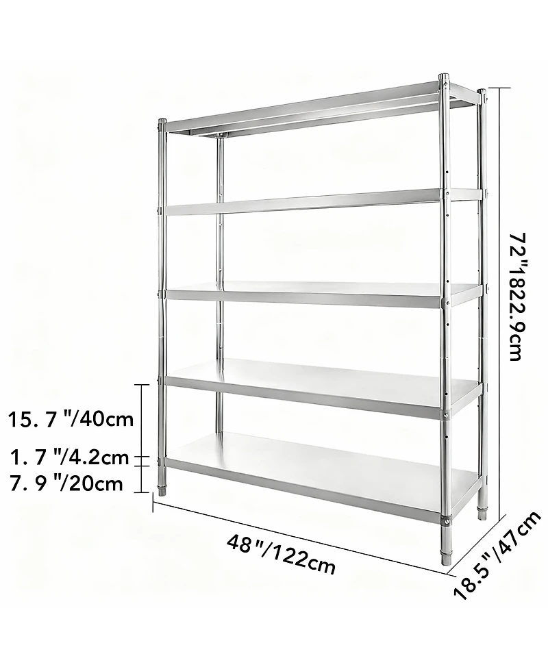 Yigii Stainless Steel Shelving Unit