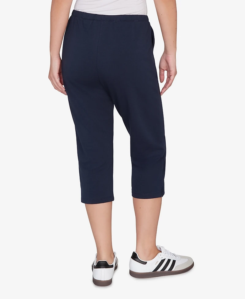 Ruby Rd. Petite Elastic Waist French Terry Capri