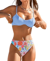 Cupshe Women's Still Blooming Floral Bikini Set
