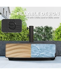 Outsunny Patio Umbrella Base with Wheels, for 1.5"/1.9" Poles