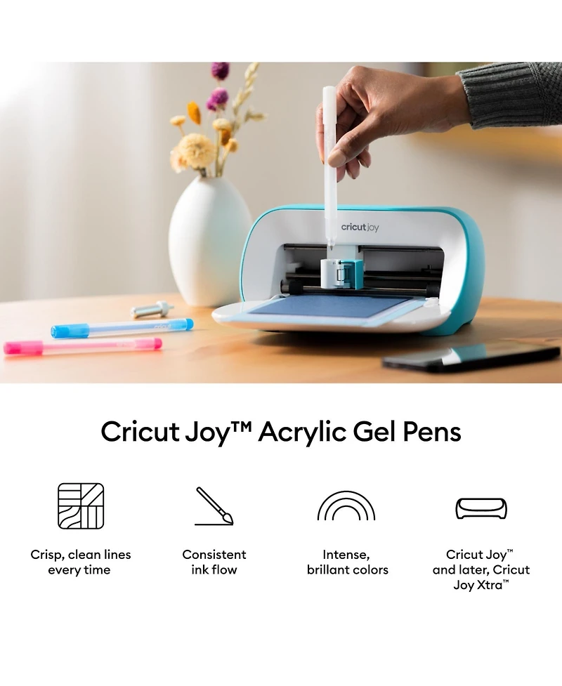 Cricut Acrylic Gel Pens Set, 1.0 mm, 4 Count - For use with Joy & Joy Xtra Machines