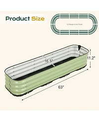 Aoodor Galvanized Raised Garden Bed 63'' Self-Watering Planter Box with Drainage Plug and Water Reservoir for Indoor & Outdoor Gardening