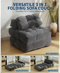 Gaomon Folding Sofa Bed,Convertible Sleeper Chair with Pillows & Back Support,Portable Fold Out Chair Bed Boneless Couch,Sofa Lounge for Living Room