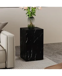Streamdale Furniture Black Marble Texture Mdf Coffee Table - Luxurious Design, Rectangular Accent.
