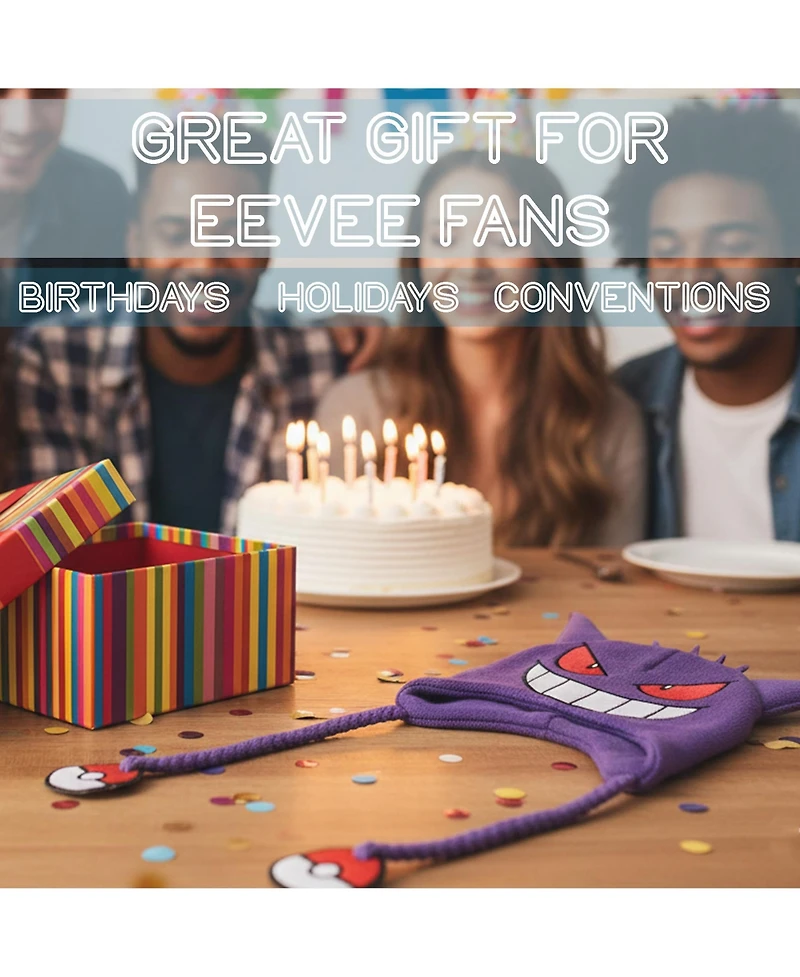 Pokemon Men's Gengar Purple Laplander Knit Cap