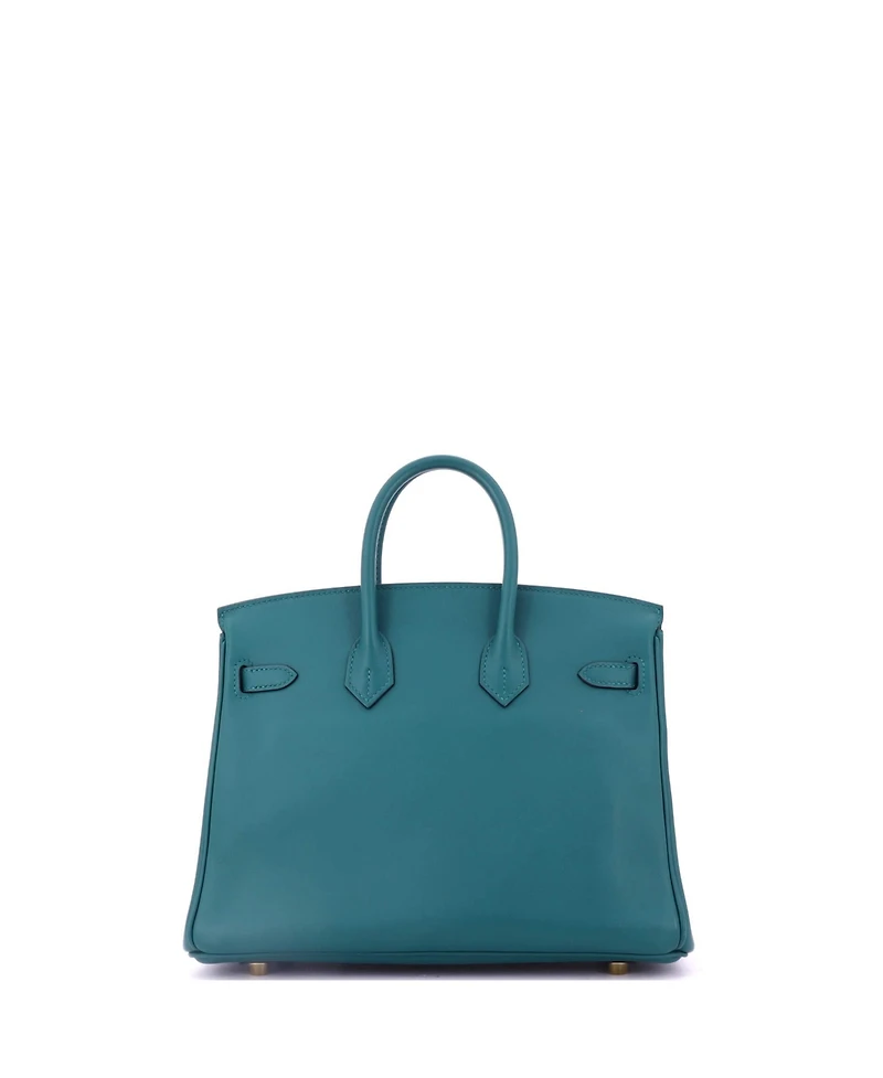 Pre-Owned HERMES Birkin 25 Handbag Green Swift with Gold Hardware