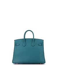 Pre-Owned HERMES Birkin 25 Handbag Green Swift with Gold Hardware
