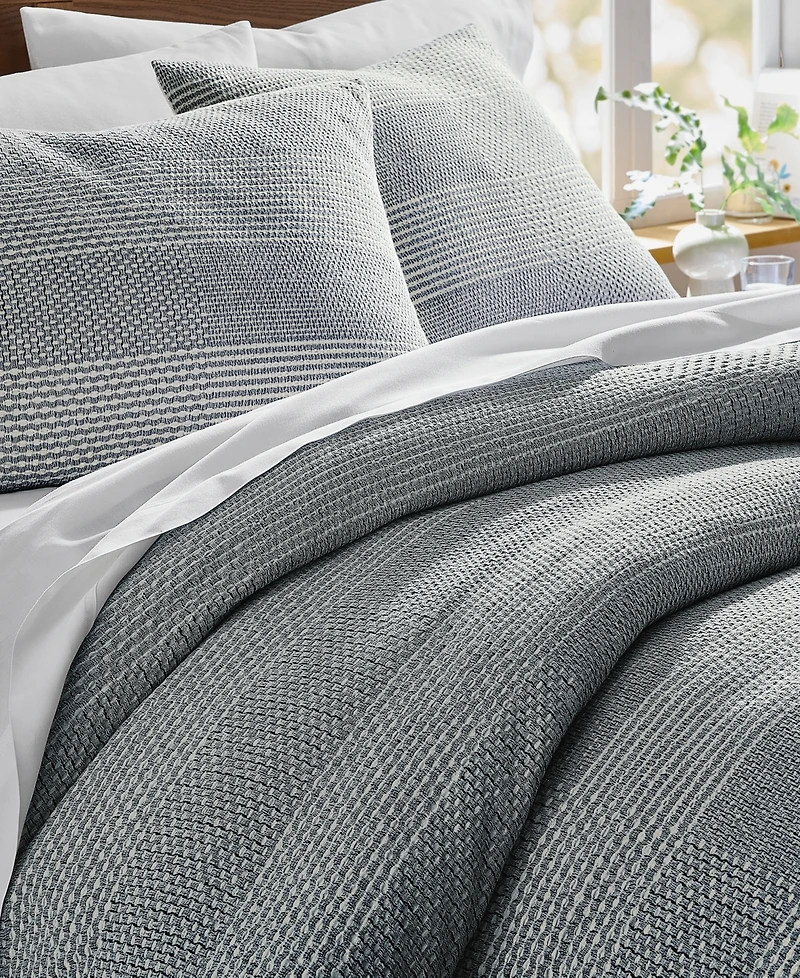 Oake Interlaced Basketweave 3-Pc. Duvet Cover Set, Full/Queen, Macy's Exclusive