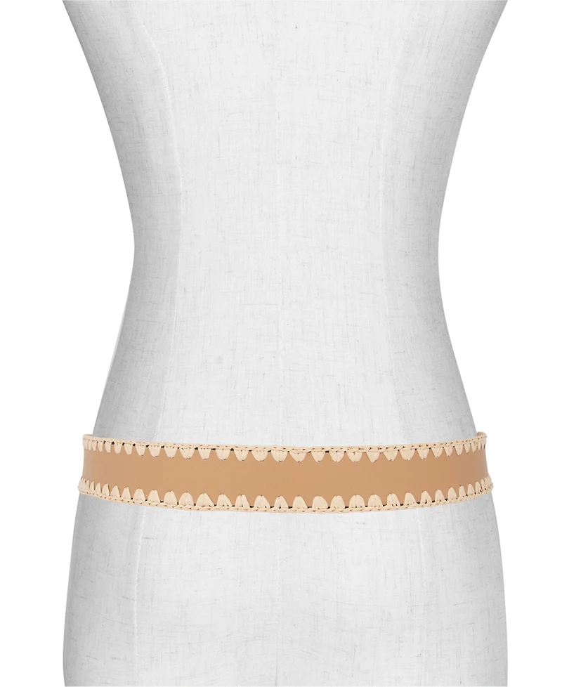 Michael Kors Raffia Leather Belt