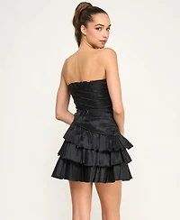 Alex & Sophia Women's Strapless Zippered Dress