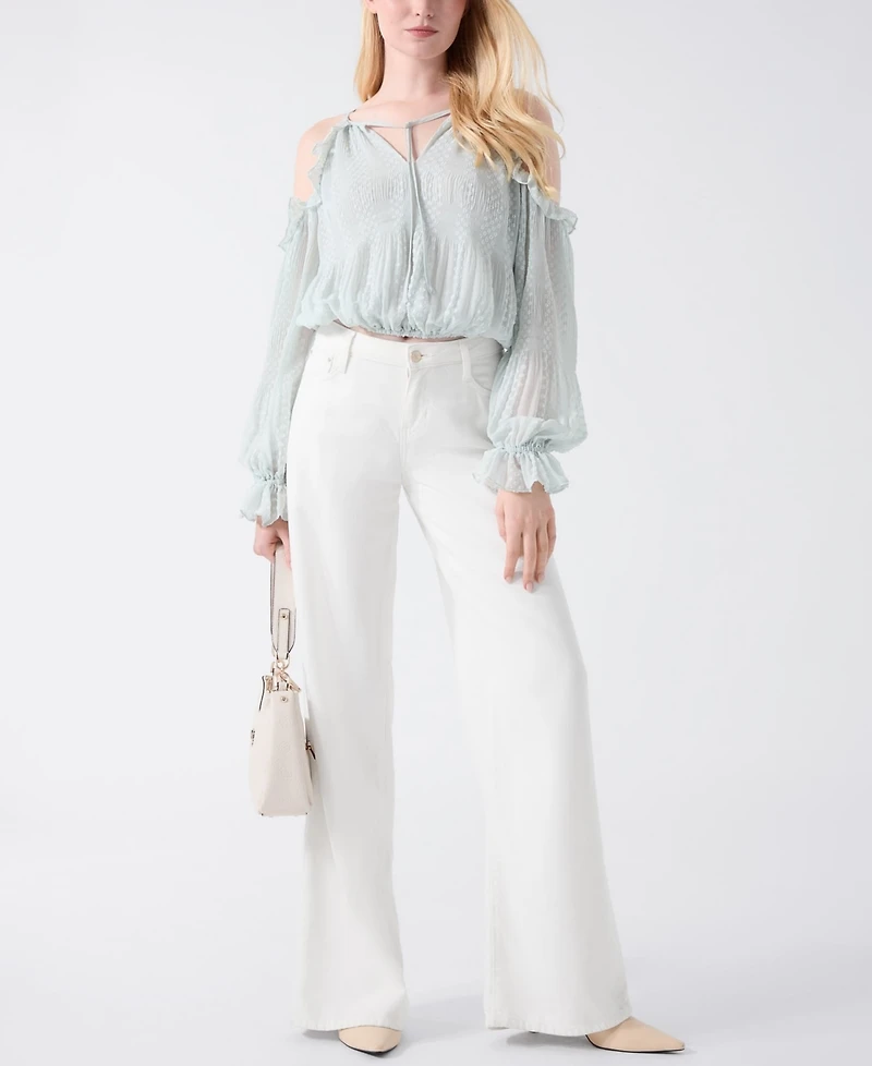 Guess Women's Emilia Long-Sleeve Cold Shoulder Top