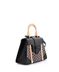 Pre-Owned Goyard Pm Saigon Top Handle Bag Coated Canvas with Leather