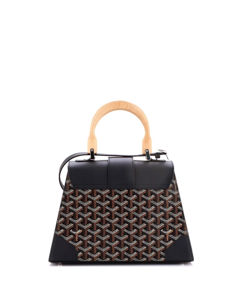 Pre-Owned Goyard Pm Saigon Top Handle Bag Coated Canvas with Leather