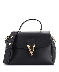 Pre-Owned Versace Medium Virtus Convertible Top Handle Bag Leather