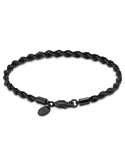 Rhona Sutton Men's Stainless Steel Twisted Rope Chain Bracelet