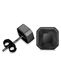Rhona Sutton Men's Noble Black Stud Earrings in Sterling Silver
