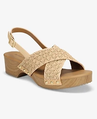 Style & Co Women's Devynn X-Band Raffia Round Toe Sandals, Macy's Exclusive
