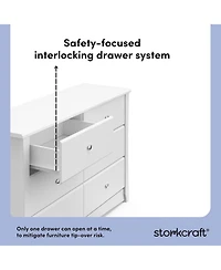 Storkcraft Crescent 6 Drawer Double Dresser