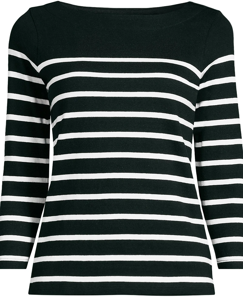 Lands' End Women's Plus Mariner Jersey Boatneck Top