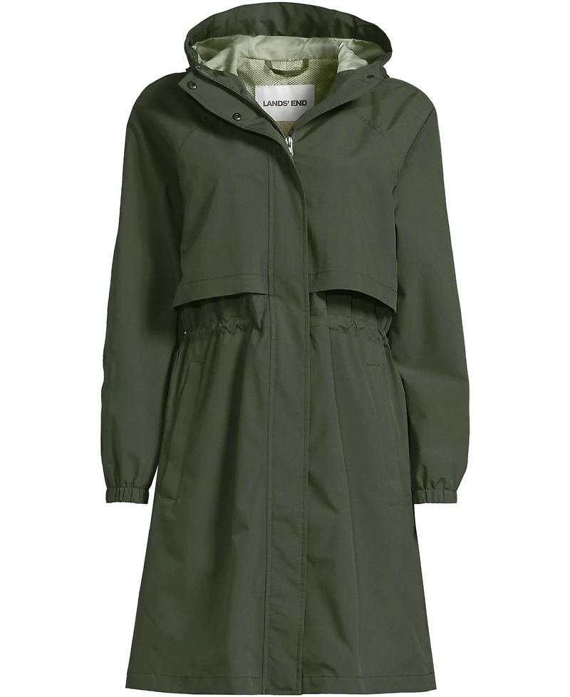 Lands' End Plus Squall Packable Long Raincoat