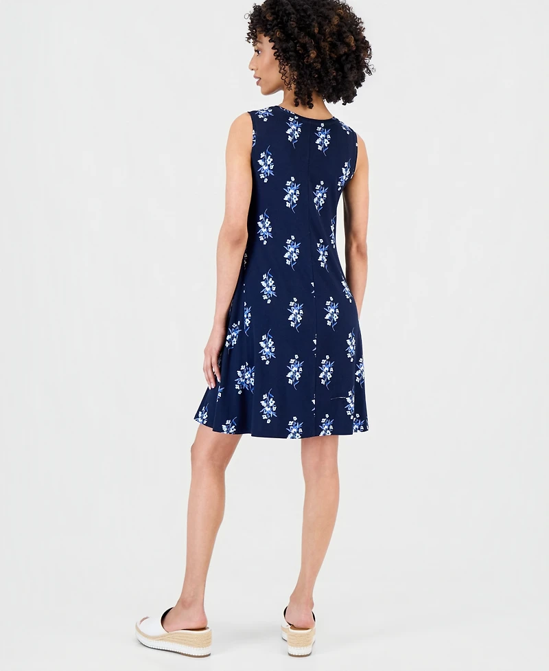 Style & Co Petite Printed Sleeveless Flip Flop Dress, Macy's Exclusive