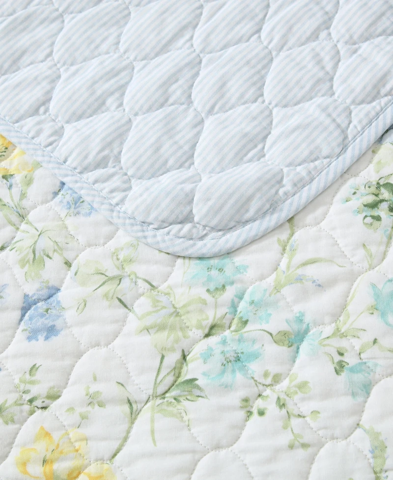 Laura Ashley Poppy Meadow Reversible 3-Pc. Quilt Set