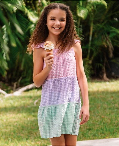 Lands' End Girls Woven Tiered Dress