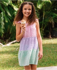 Lands' End Girls Woven Tiered Dress