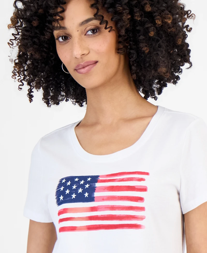 Style & Co Petite Flag Short-Sleeve Perfect T-Shirt, Macy's Exclusive