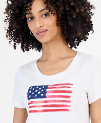 Style & Co Petite Flag Short-Sleeve Perfect T-Shirt, Macy's Exclusive