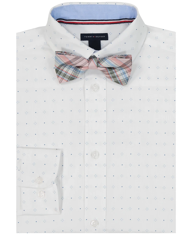 Tommy Hilfiger Boys' 8-20 Long-Sleeve Geo Dot Dress Shirt with Bow Tie