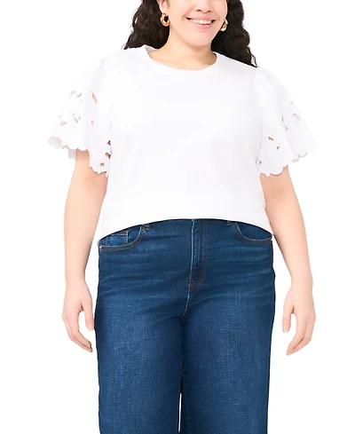 Vince Camuto Plus Crewneck Pull-On Top