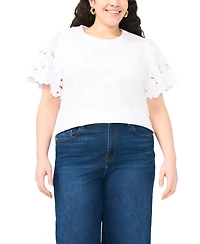 Vince Camuto Plus Crewneck Pull-On Top