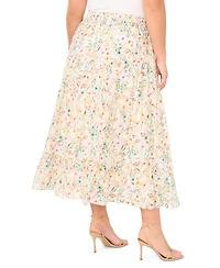 Vince Camuto Plus Tiered Smocked Waist Maxi Skirt
