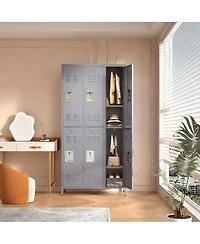 Yigii Large 72" Steel Locker with 6 Doors for Gym, Office, or School- Spacious, Durable, Easy Assembly