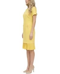 Ny Collection Women's Short-Sleeve Pleat Hem Dress