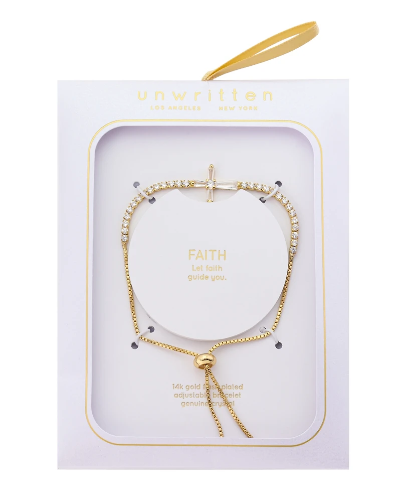 Unwritten Cubic Zirconia Cross Bolo Bracelet