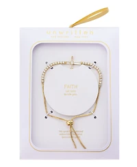 Unwritten Cubic Zirconia Cross Bolo Bracelet