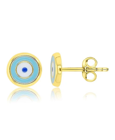 Macy's Evil Eye Stud Earrings in 14k Yellow Gold Over Sterling Silver