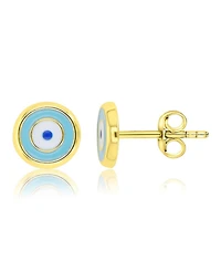 Macy's Evil Eye Stud Earrings in 14k Yellow Gold Over Sterling Silver
