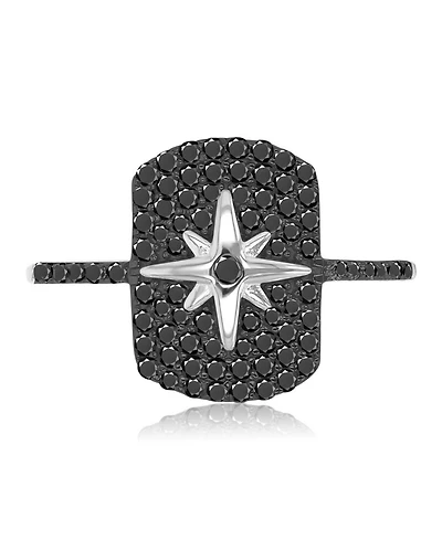 Macy's Black Spinel Ring Sterling Silver