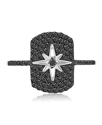 Macy's Black Spinel Ring Sterling Silver
