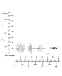 Macy's Cubic Zirconia Starburst Stud Earrings in Rhodium Over Sterling Silver
