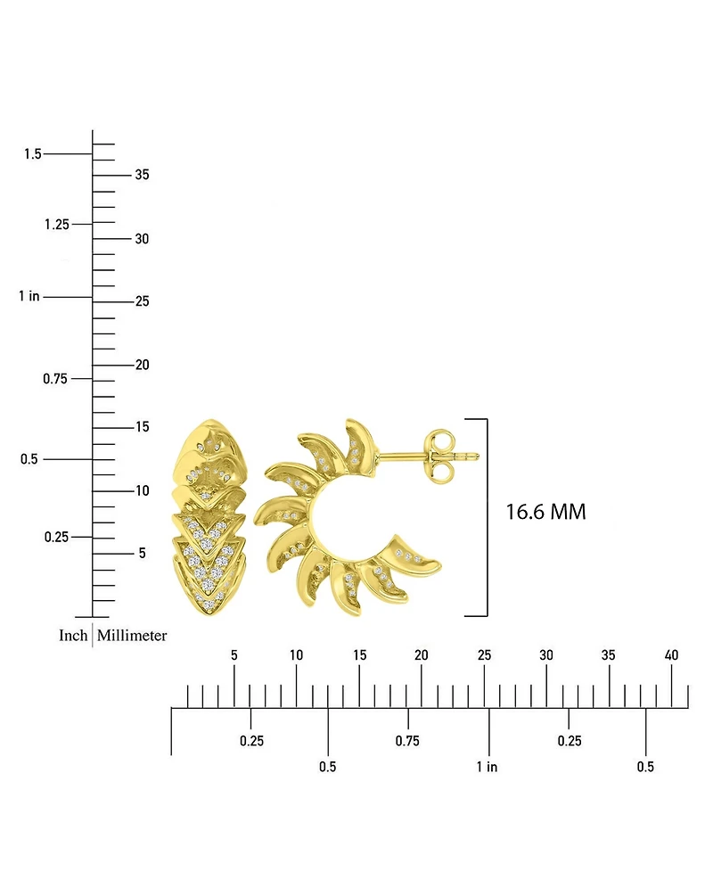Macy's Cubic Zirconia Sparkling Huggie Earrings in 14k Yellow Gold Over Sterling Silver