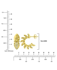 Macy's Cubic Zirconia Sparkling Huggie Earrings in 14k Yellow Gold Over Sterling Silver